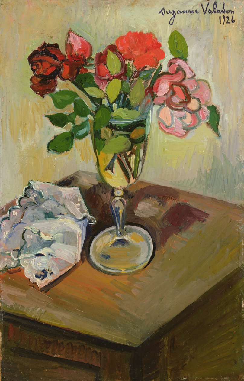 Roser i et glas, 1926 af Marie Clementine (Suzanne) Valadon