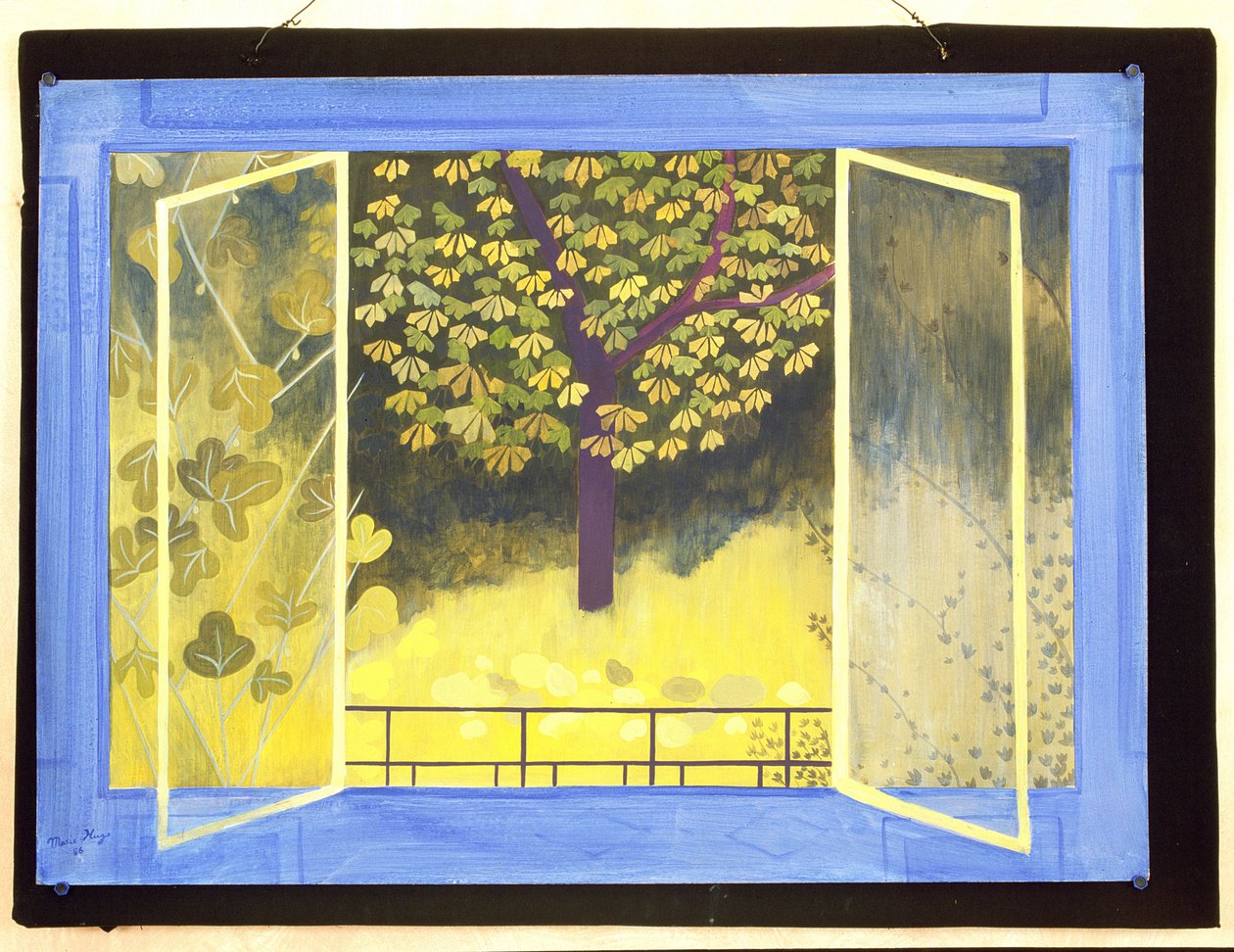 The Chestnut Tree, 1987 (akryl om bord) af Marie Hugo