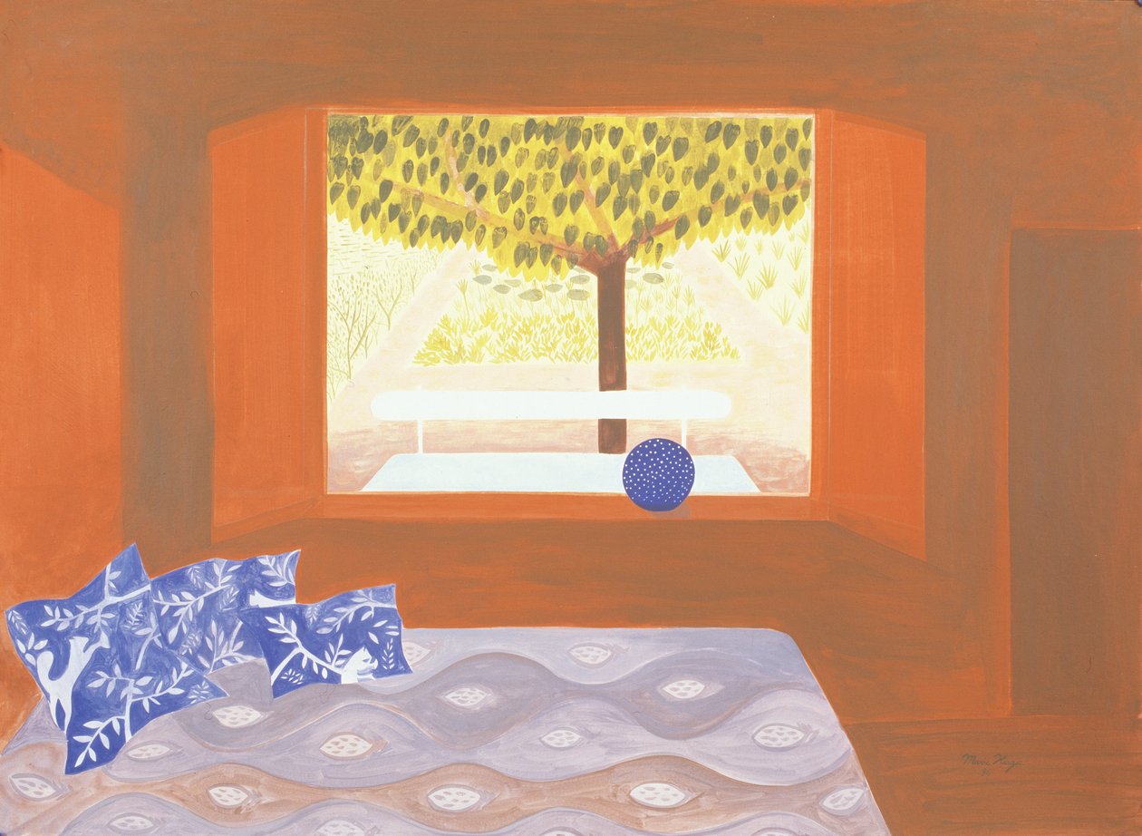 The Studio Window, 1987 (akryl om bord) af Marie Hugo