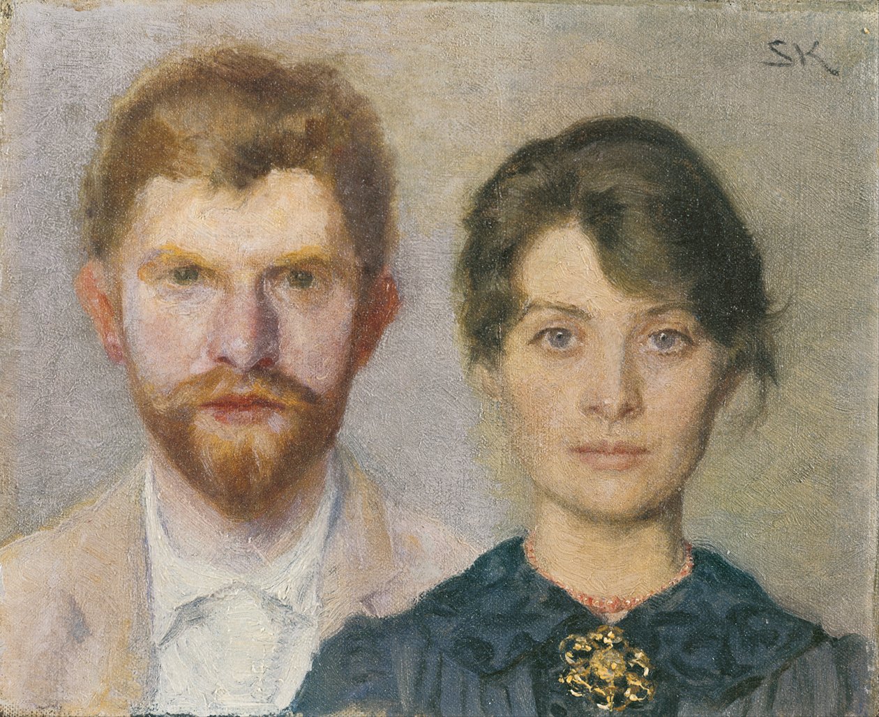 Dobbeltportræt af Marie og P.S. Kroyer af Marie Krøyer