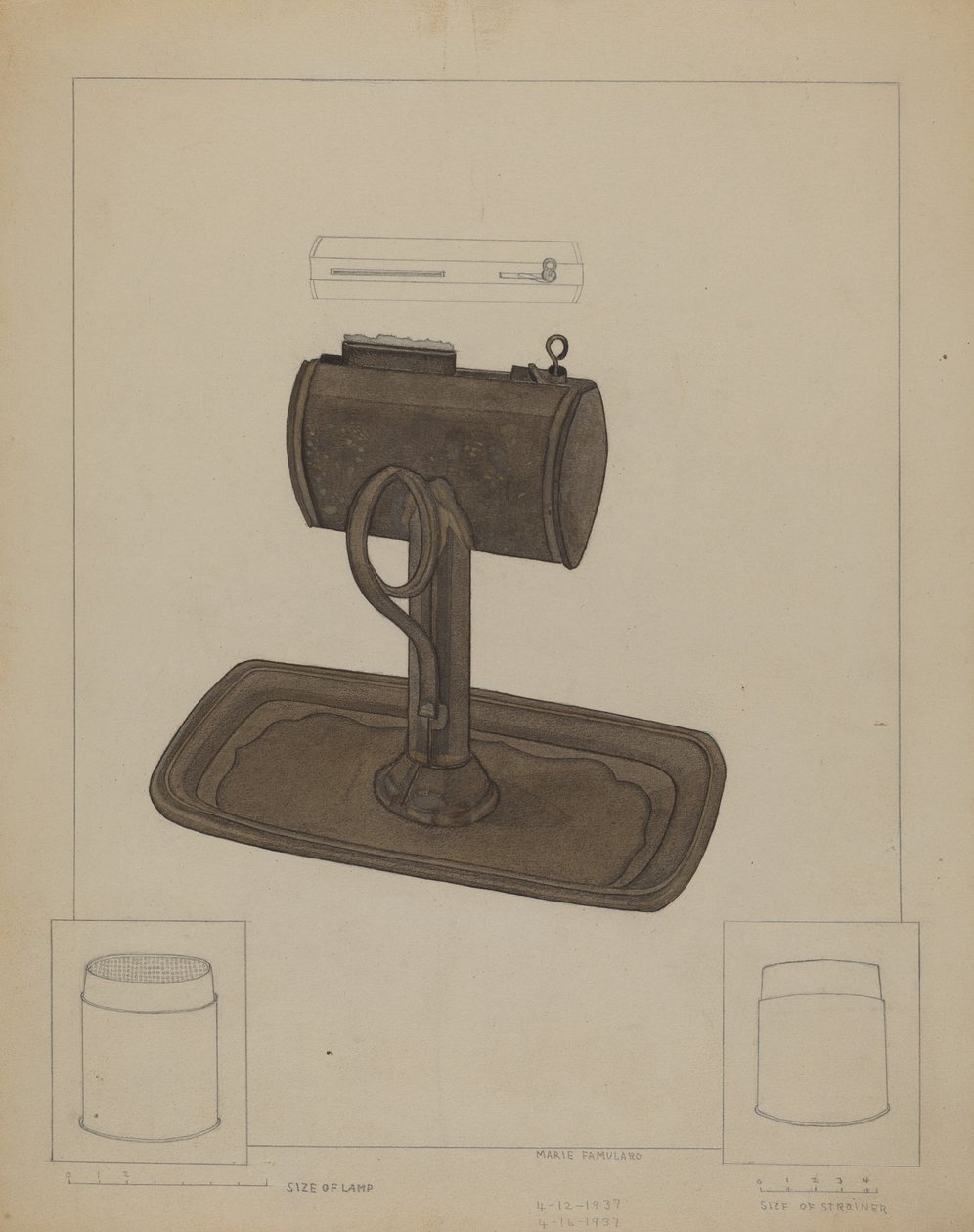 Lampe og talgsi, ca. 1936. af Marie Famularo