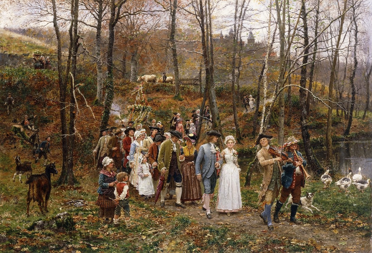 Et bryllupsoptog, 1879 af Marie Francois Firmin Girard