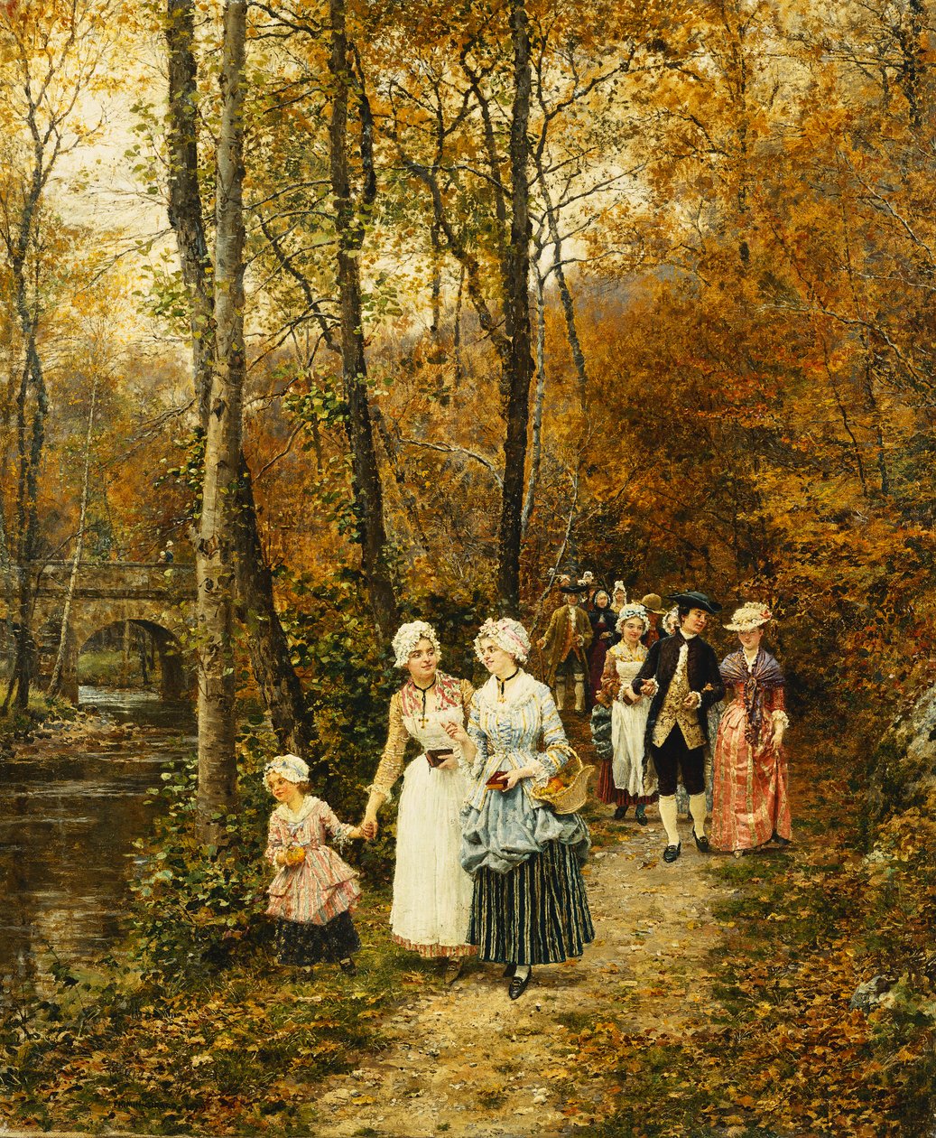 Eftermiddagsvandringen, 1879 af Marie Francois Firmin Girard