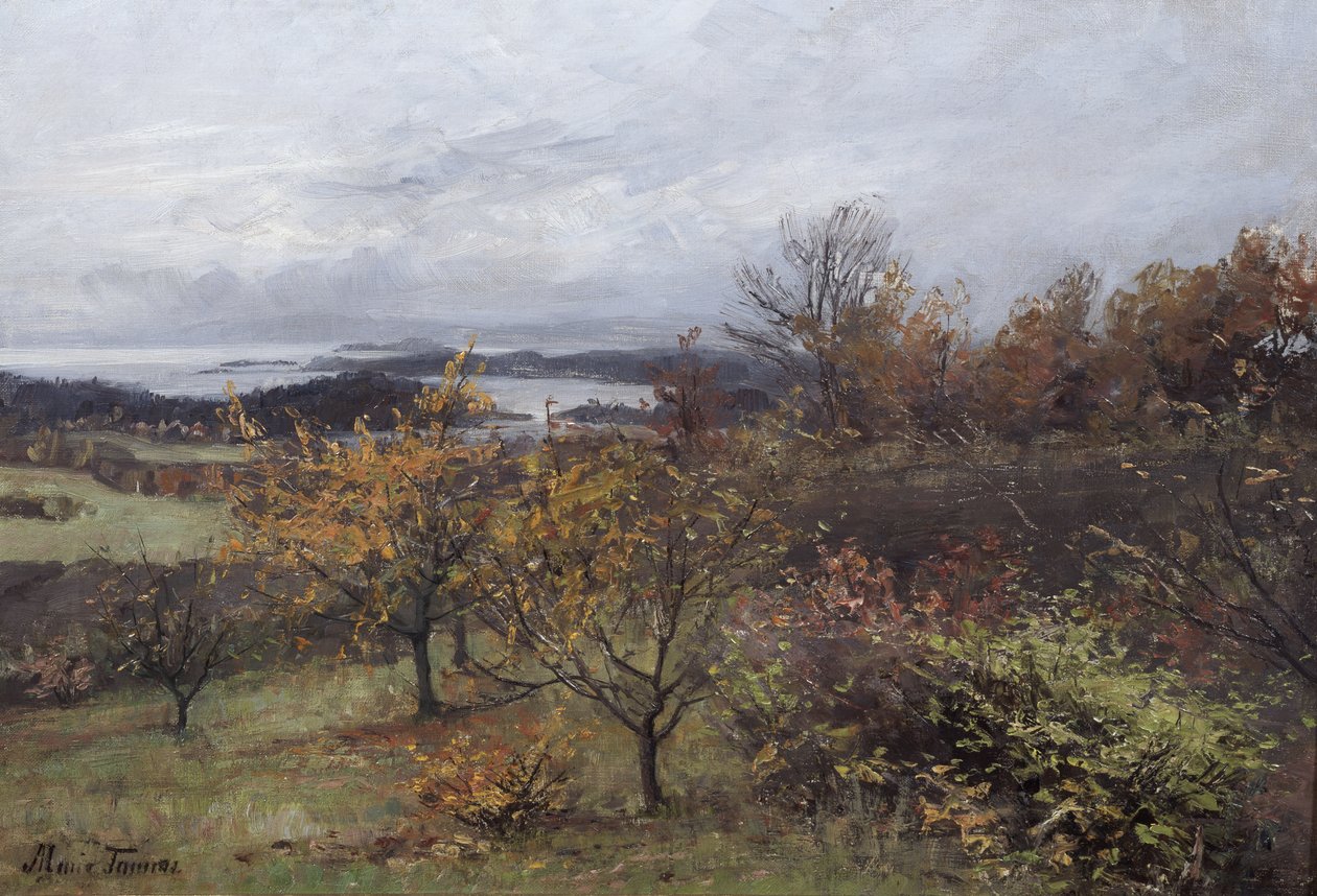 Efterår, Nesbyen (olie på lærred) af Marie Tannæs