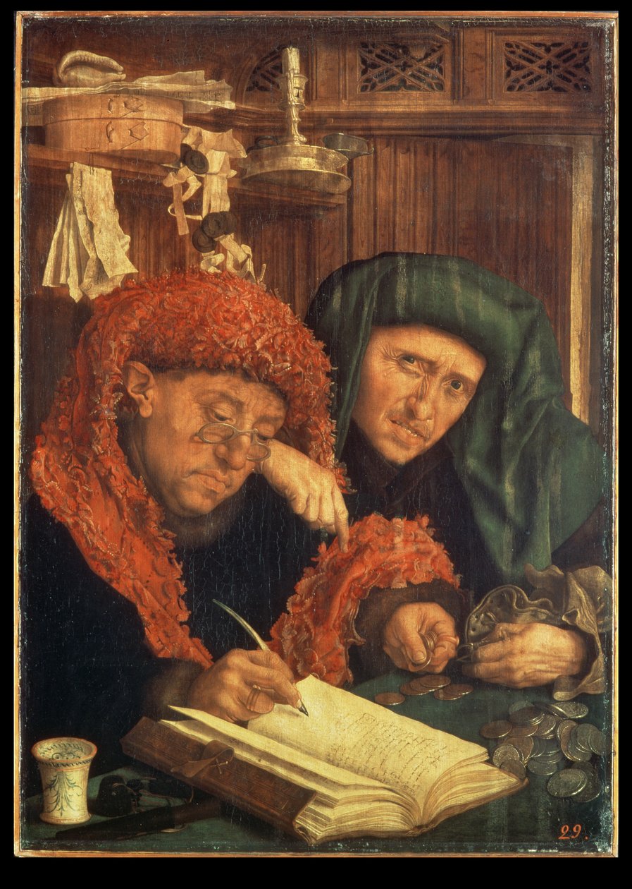 Skatteopkræverne, 1550 (panel) af Marinus van Roejmerswaelen