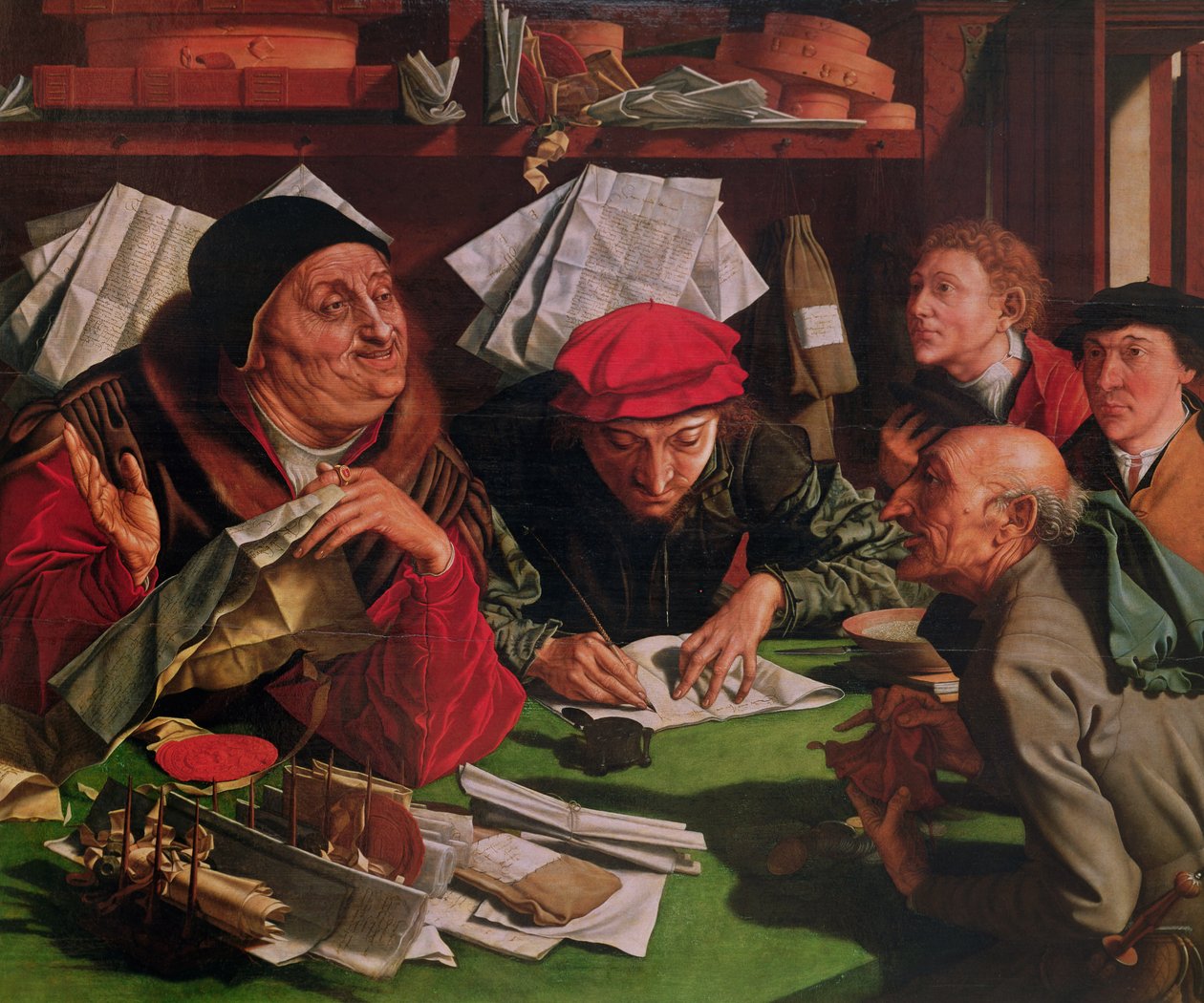 Advokatkontoret, ca. 1545 (olie på træ) af Marinus van Roejmerswaelen