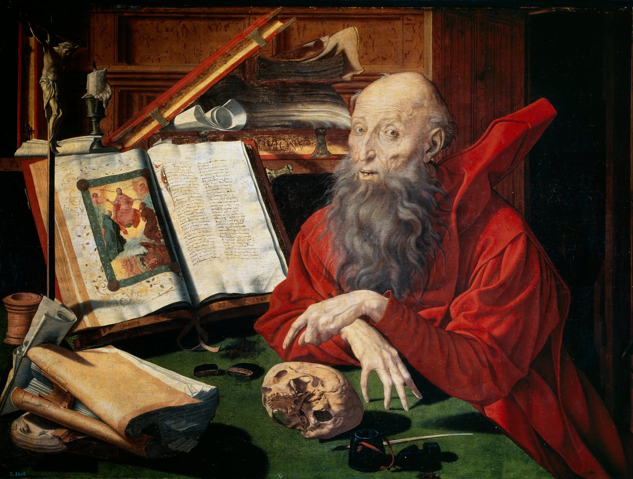 Sankt Hieronymus, 1547 af Marinus van Roejmerswaelen