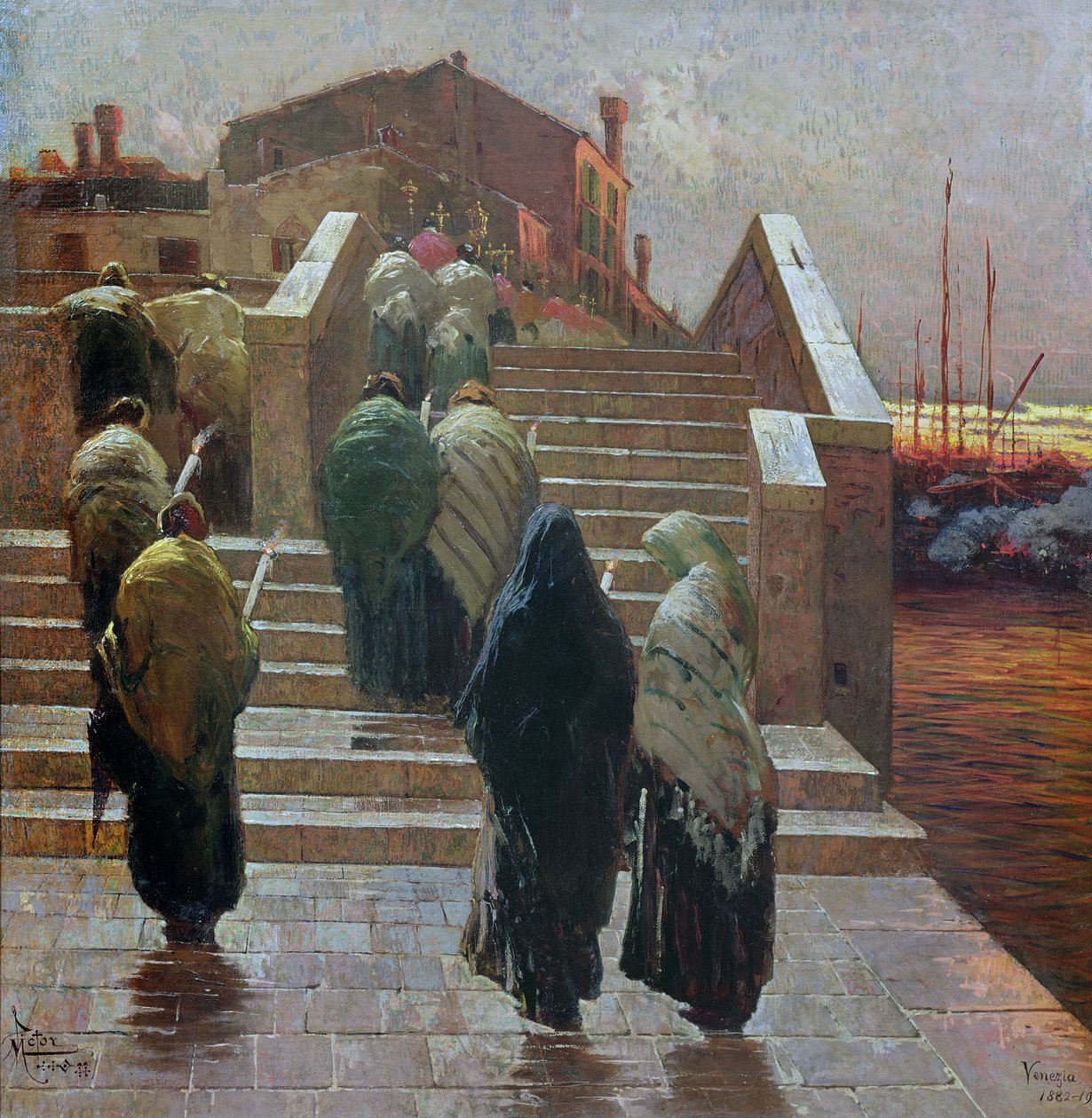 Aftenrød, fra Beau Temps Espoir, 1882-1902 af Mario de Maria
