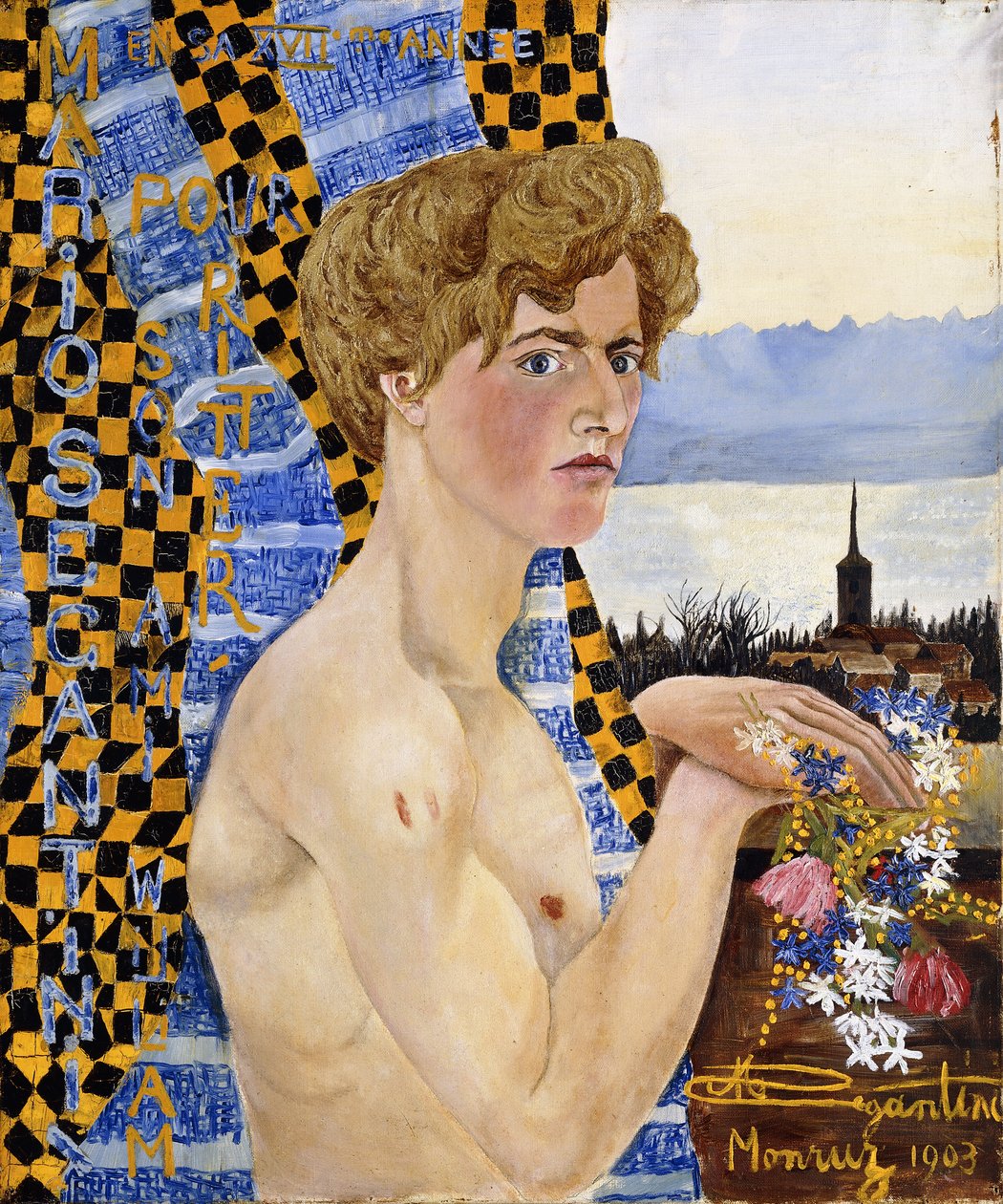 Selvportræt, 1903 af Mario Segantini