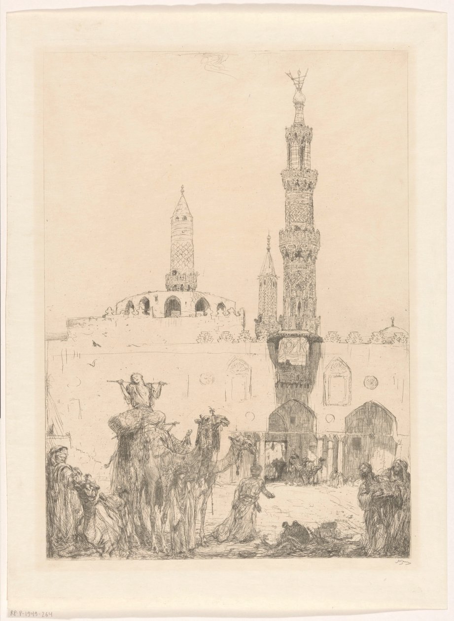 Al-Azhar-moskeen i Kairo af Marius Bauer (signed by artist)
