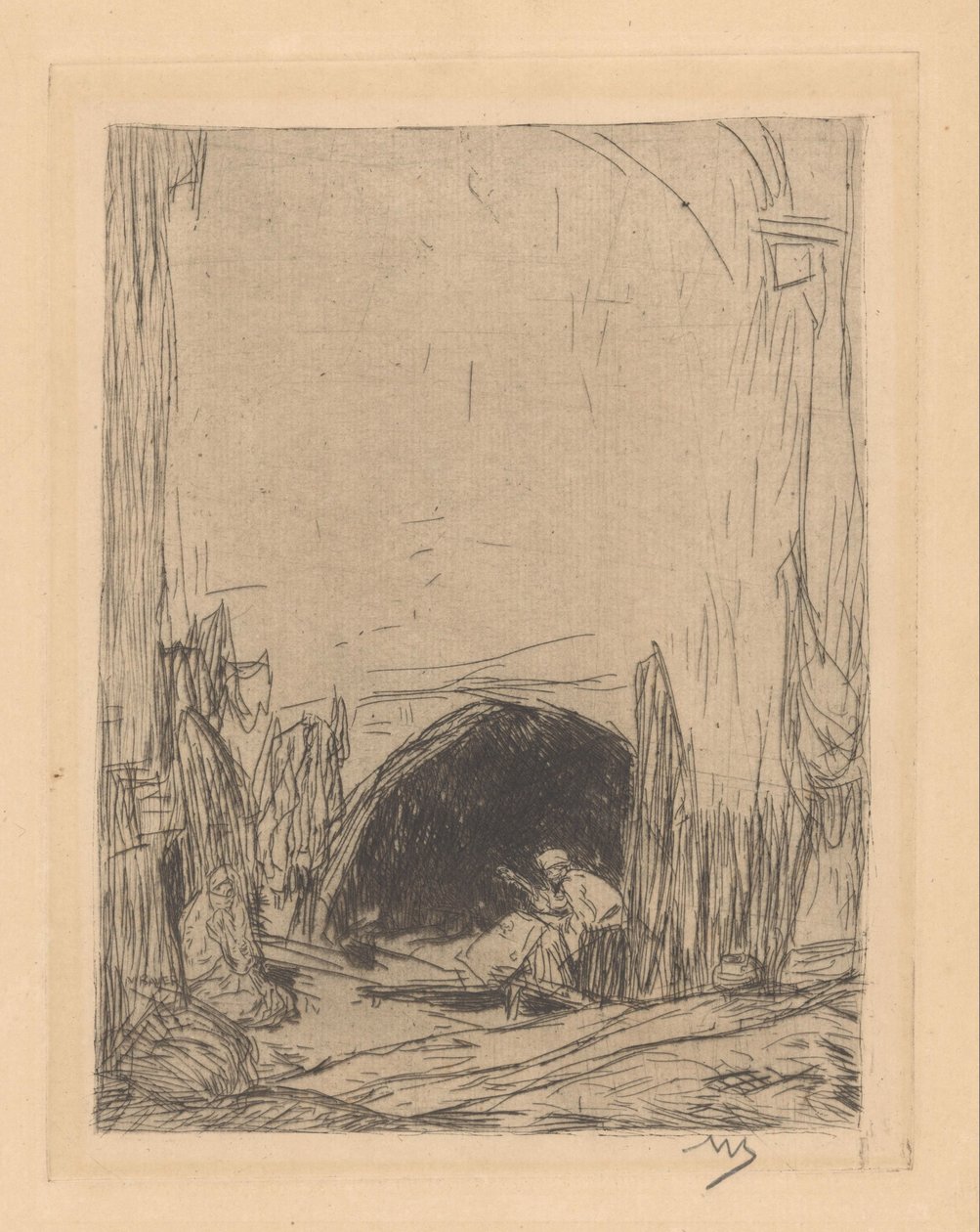 Basar i Konstantinopel af Marius Bauer (signed by artist)