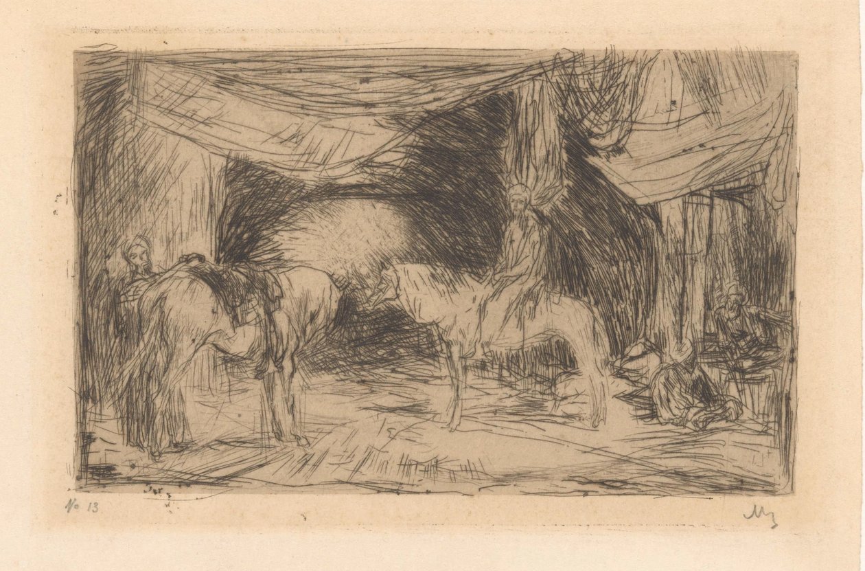 Basar i Smyrna af Marius Bauer (signed by artist)