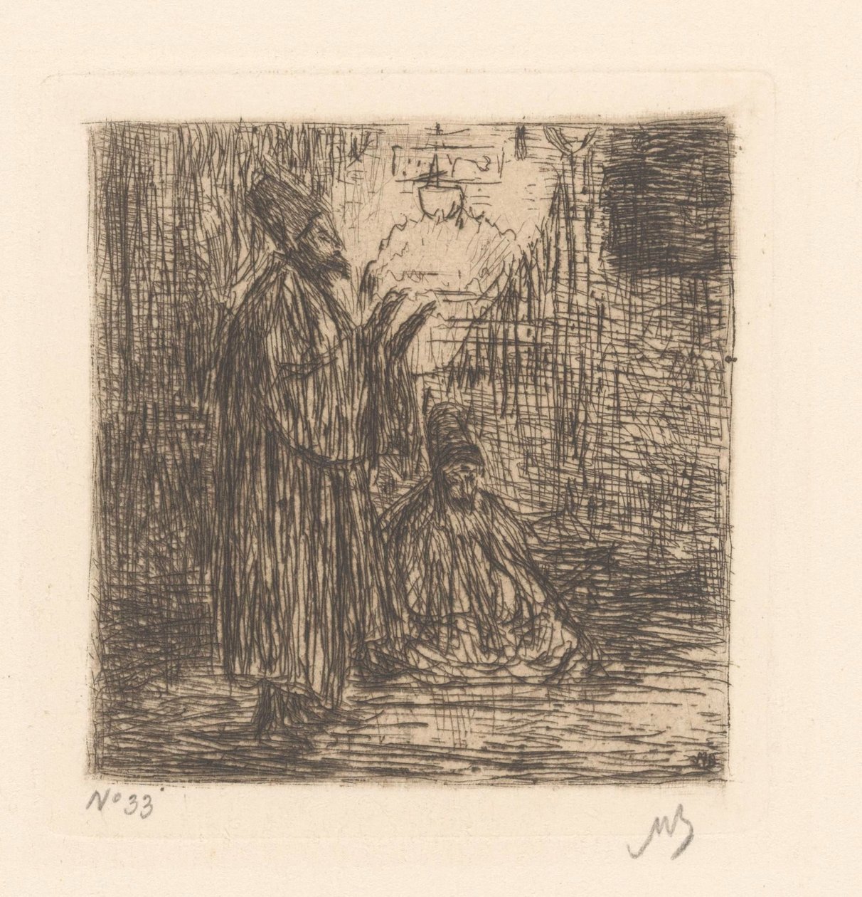 Bedende dervisher af Marius Bauer (signed by artist)