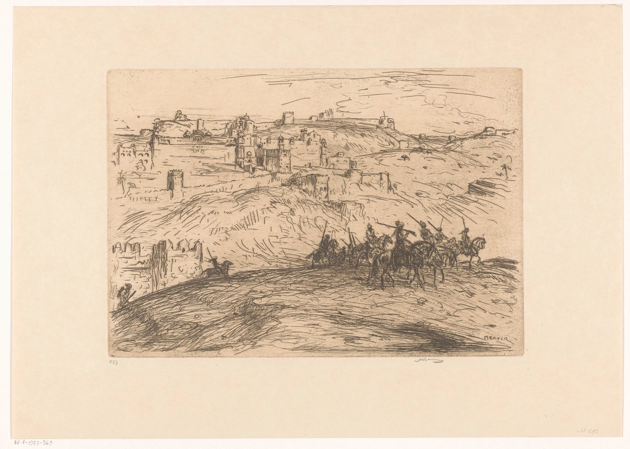 Ryttere på en Bakke af Marius Bauer (signed by artist)