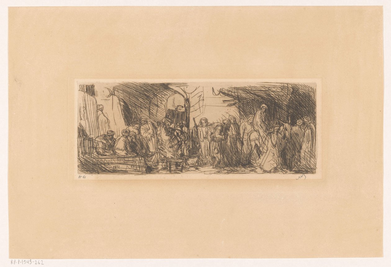 Gade i Jerusalem af Marius Bauer (signed by artist)