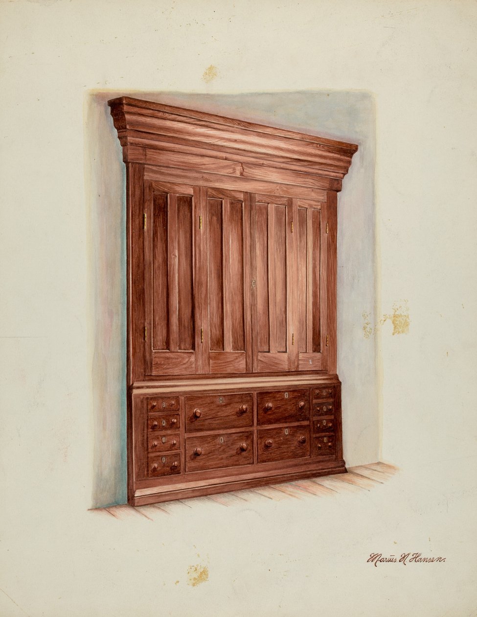 Indbygget kabinet, 1937. af Marius Hansen