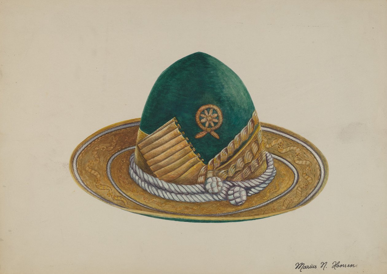 Spansk sydvest: Hat, ca. 1937. af Marius Hansen