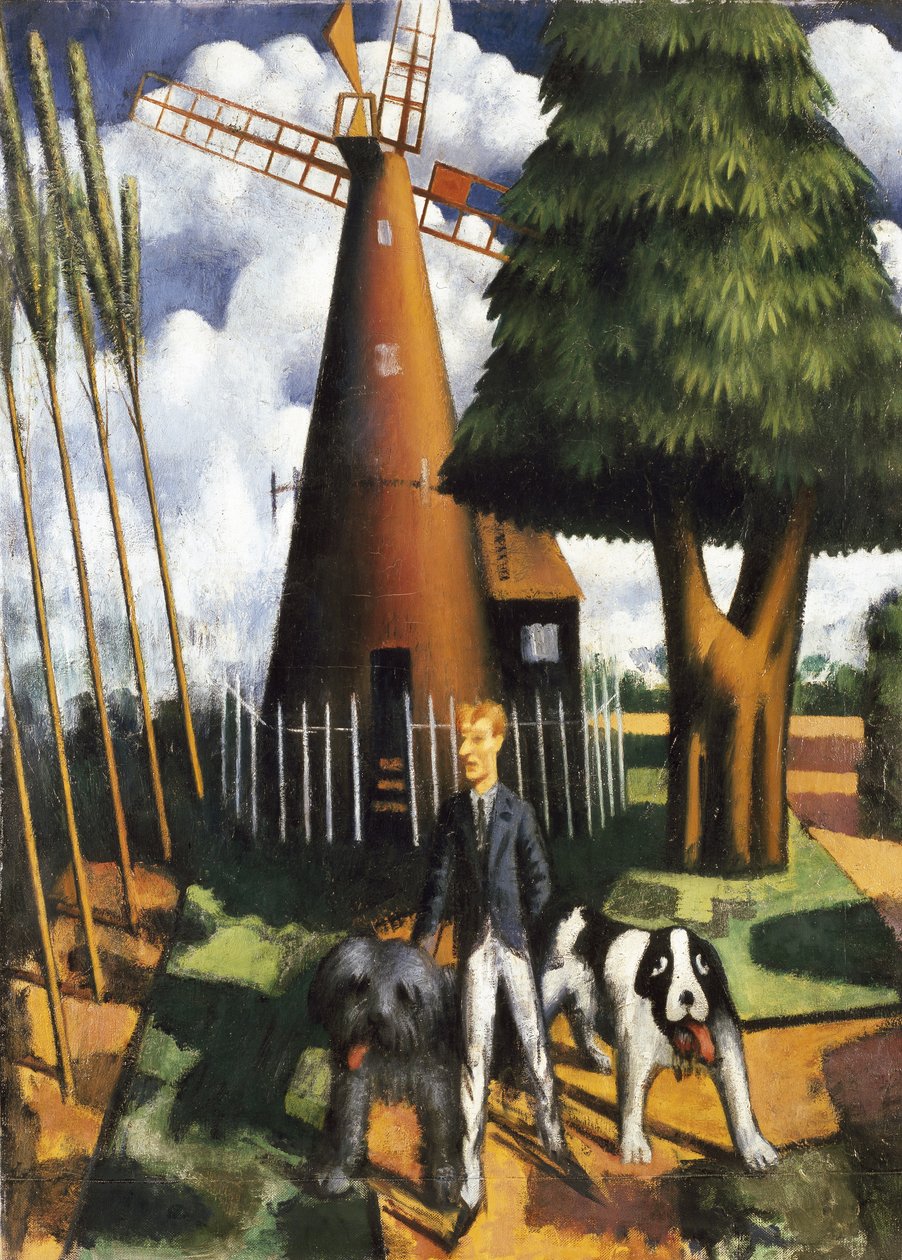 Gilbert Cannan og hans mølle, 1916 af Mark Gertler