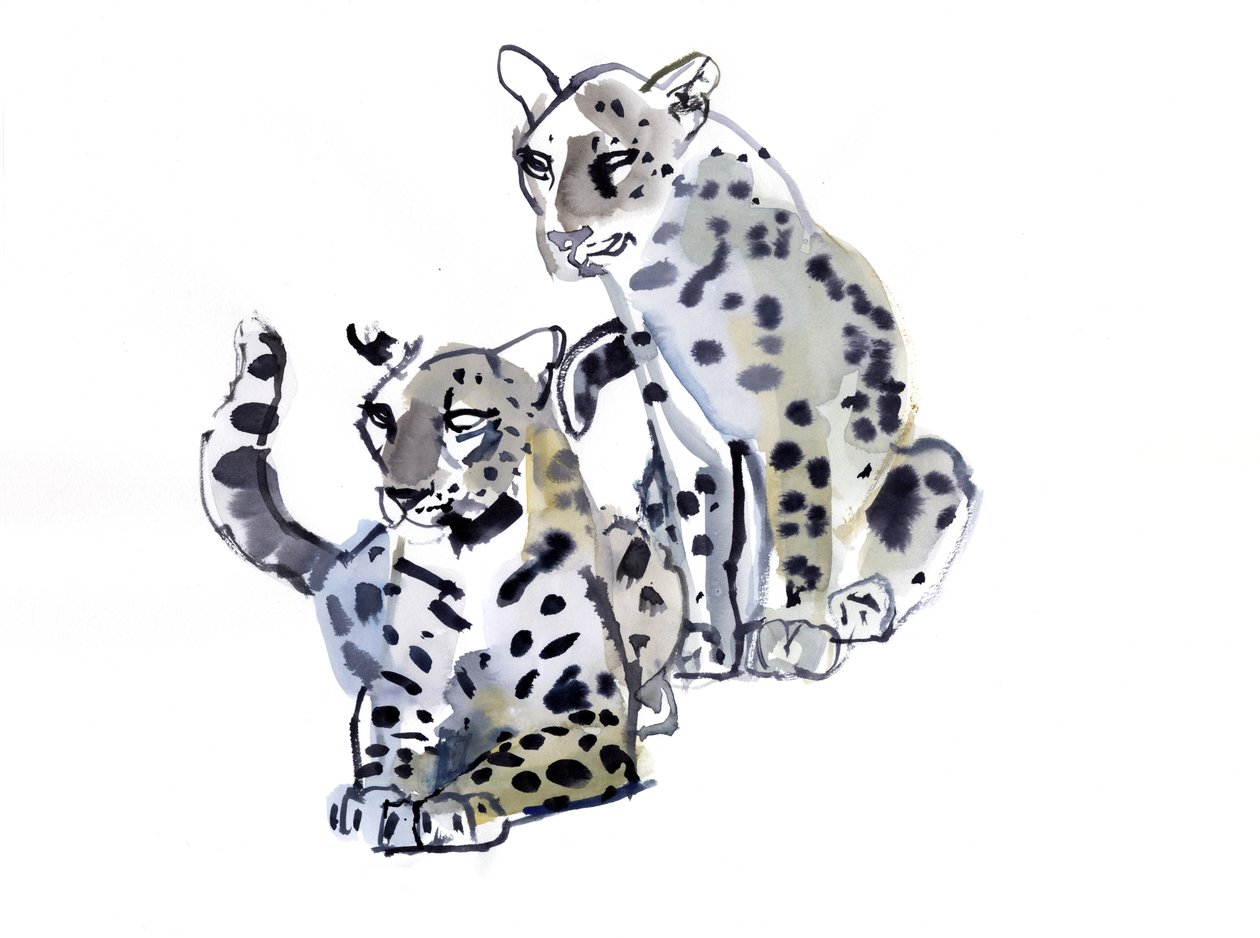 Mor og søn (arabiske leoparder), 2008 af Mark Adlington