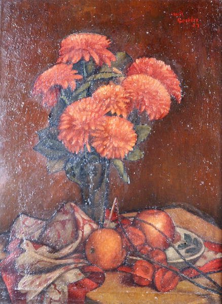 Stilleben med krysantemum af Mark Gertler