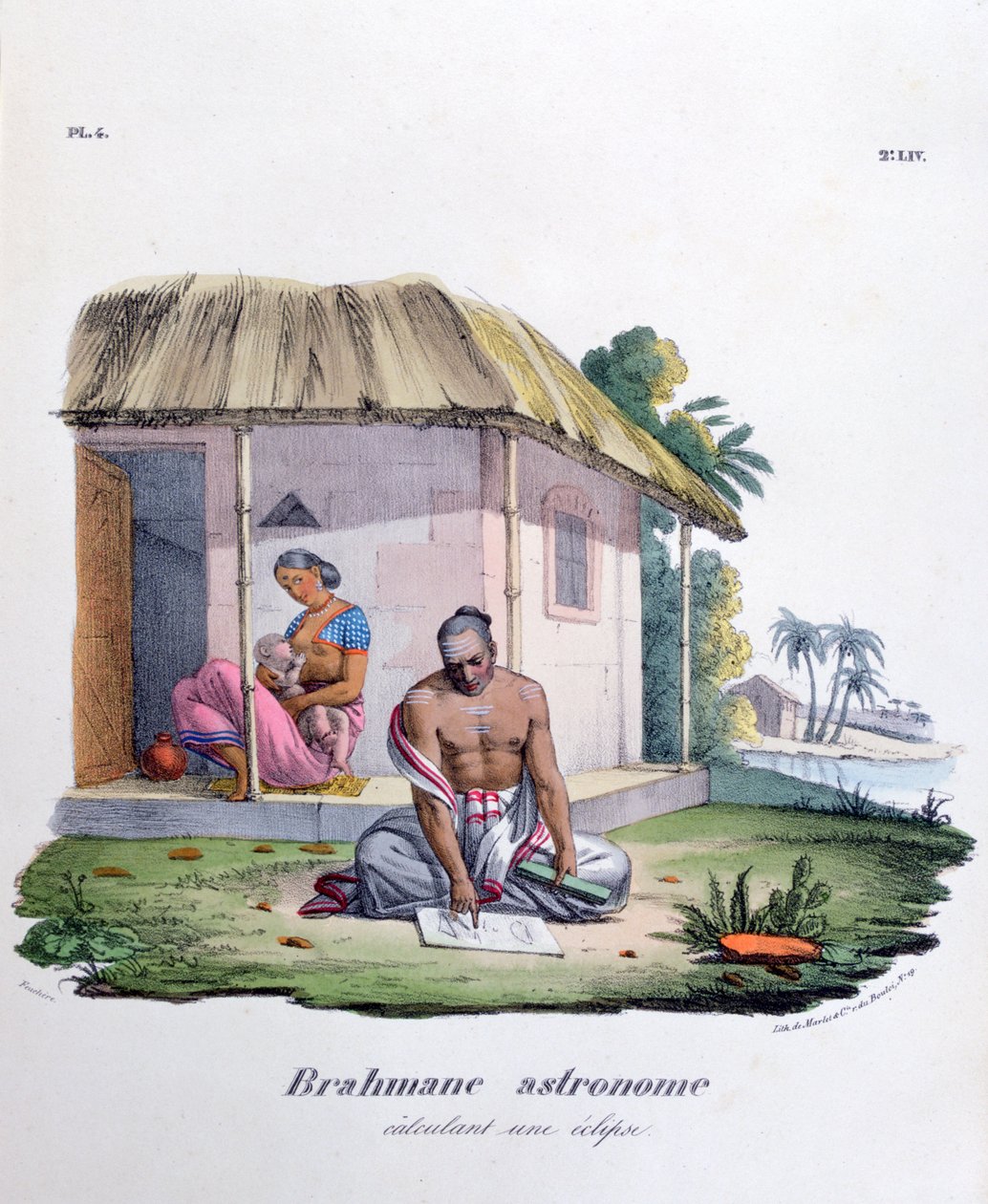 Brahmin Astronomer, Calculating the Eclipse, 1828 af Marlet et Cie