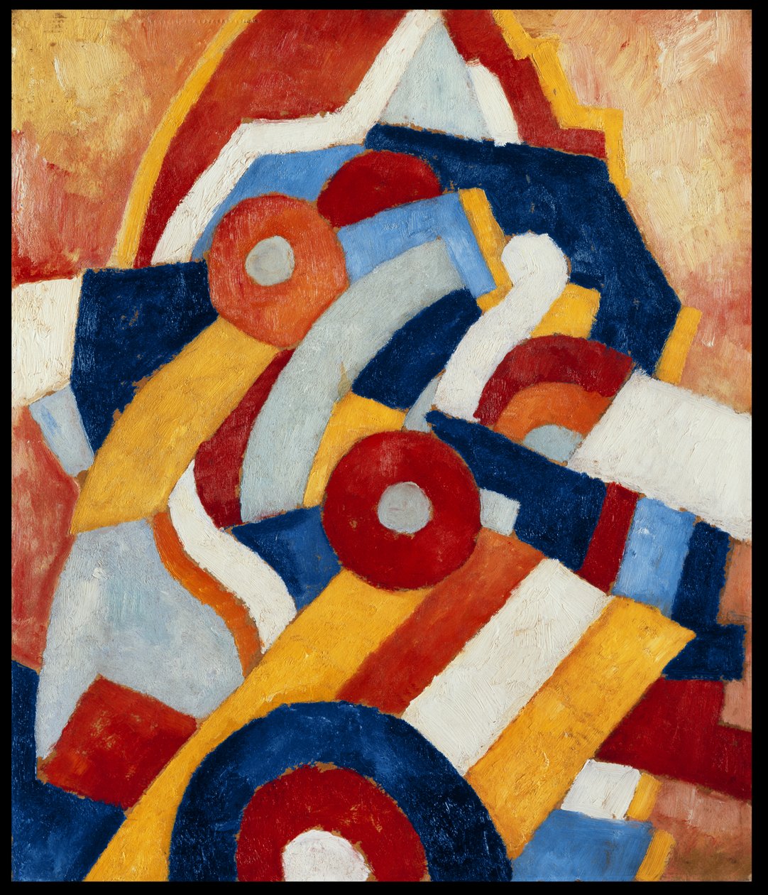 Abstraktion, ca. 1914 (olie på pap monteret på panel) af Marsden Hartley