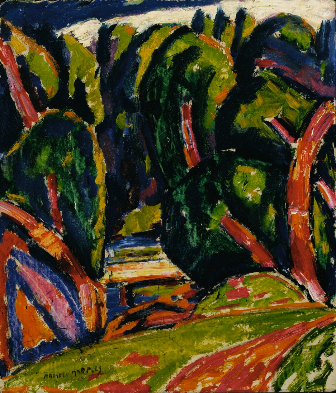 Rødt træ, 1910. af Marsden Hartley
