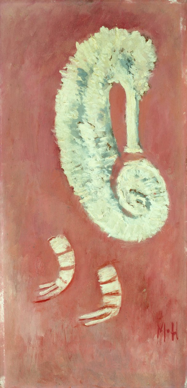 Havhest og rejer af Marsden Hartley