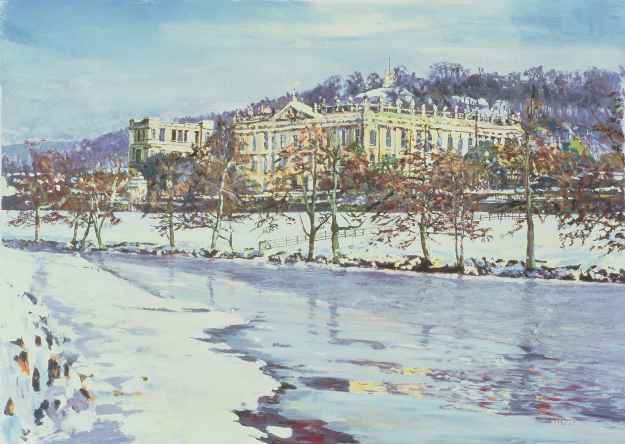 Chatsworth - Midwinter, 1996 (gouache) af Martin Decent