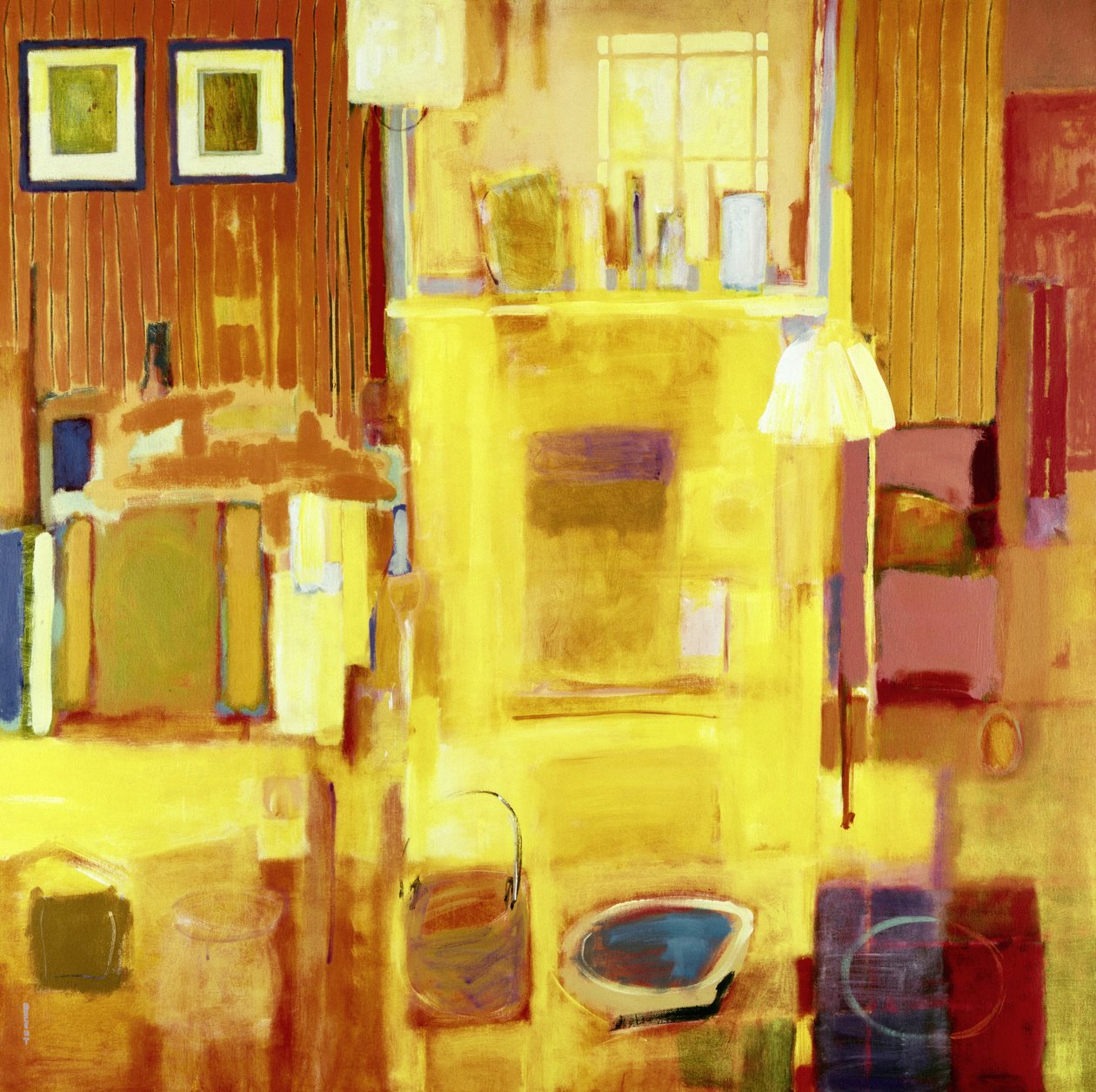 Værelse hos Giverny, 2000 (akryl på lærred) af Martin Decent