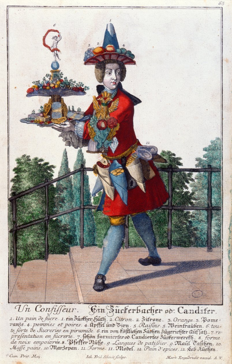 En konditor, ca.1735 (farvestik) af Martin Engelbrecht