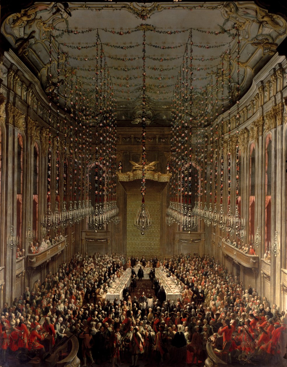 Banket i Redoutensaal, Wien, 1760 af Martin II Mytens or Meytens