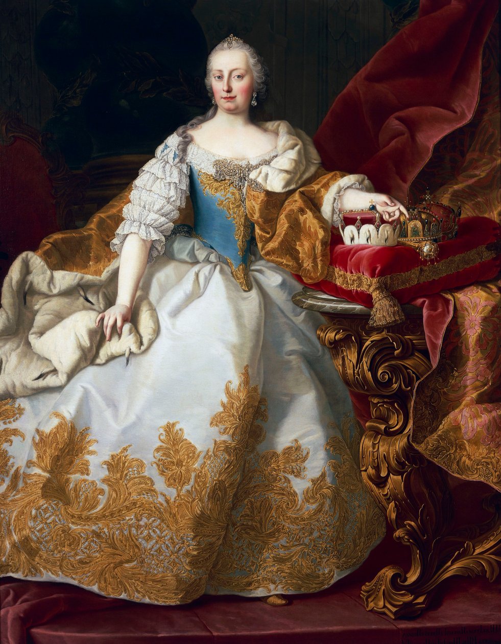 Maria Theresia, kejserinde af Østrig, 1744 af Martin II Mytens or Meytens