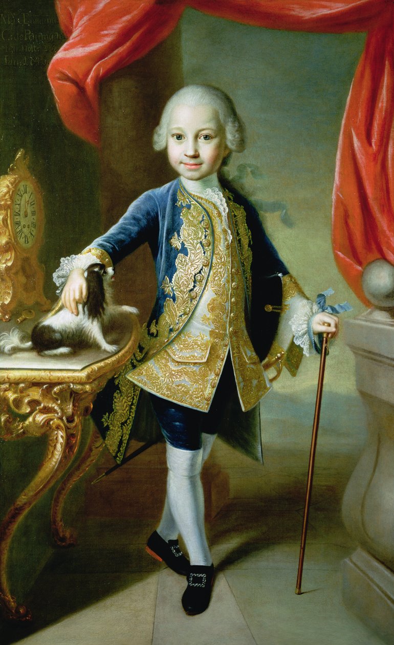 Portræt af en dreng med kæledyrspaniel, 1700-tallet af Martin II Mytens or Meytens