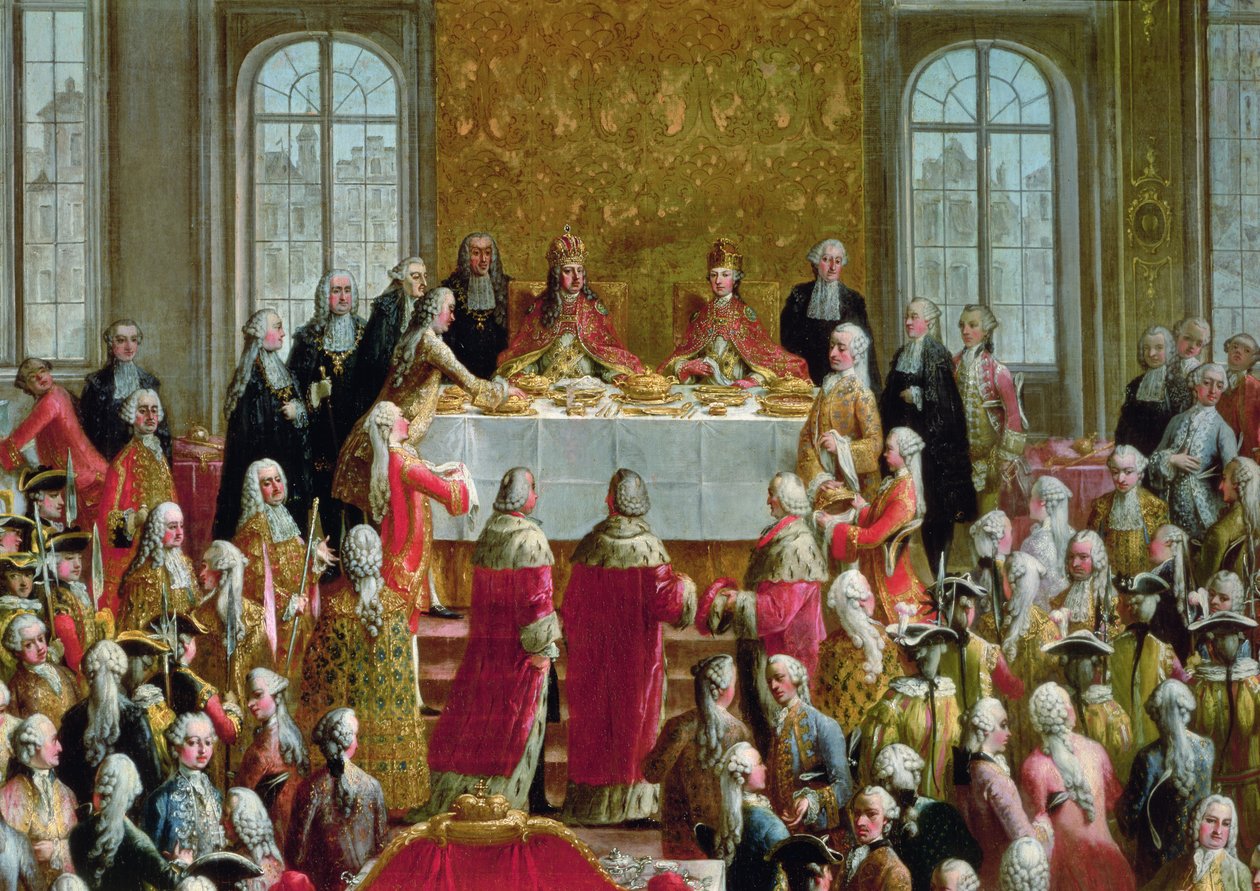 Kroningsbanketten for Joseph II (1741-90), kejser af Tyskland, 1764 (detalje) af Martin II Mytens or Meytens