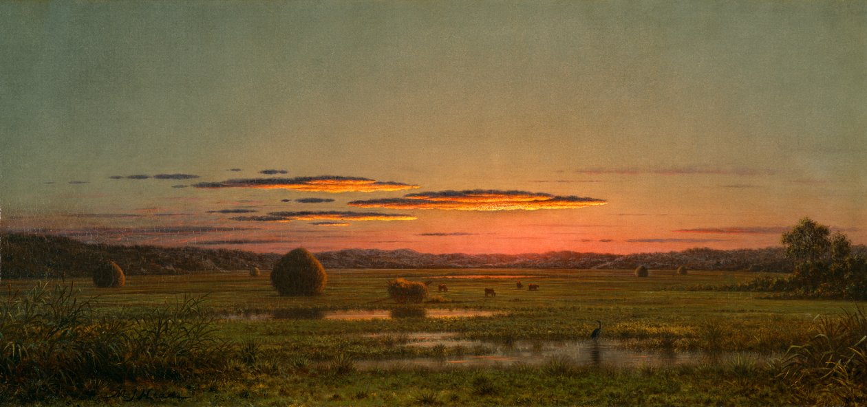 Solnedgang, ca. 1880 af Martin Johnson Heade
