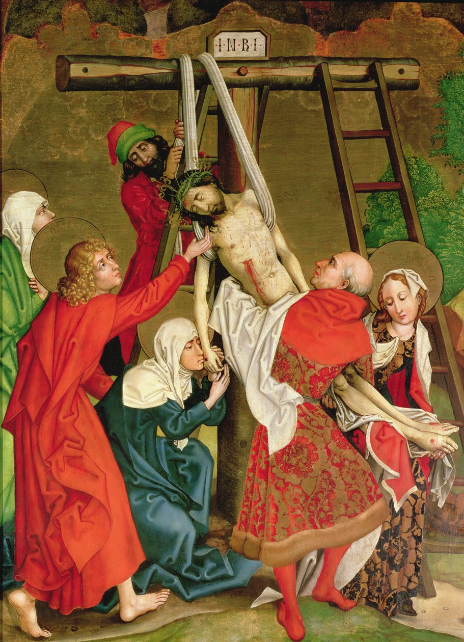 Aflejringen, fra Dominikanernes Altertavle, c.1470-80 af Martin Schongauer