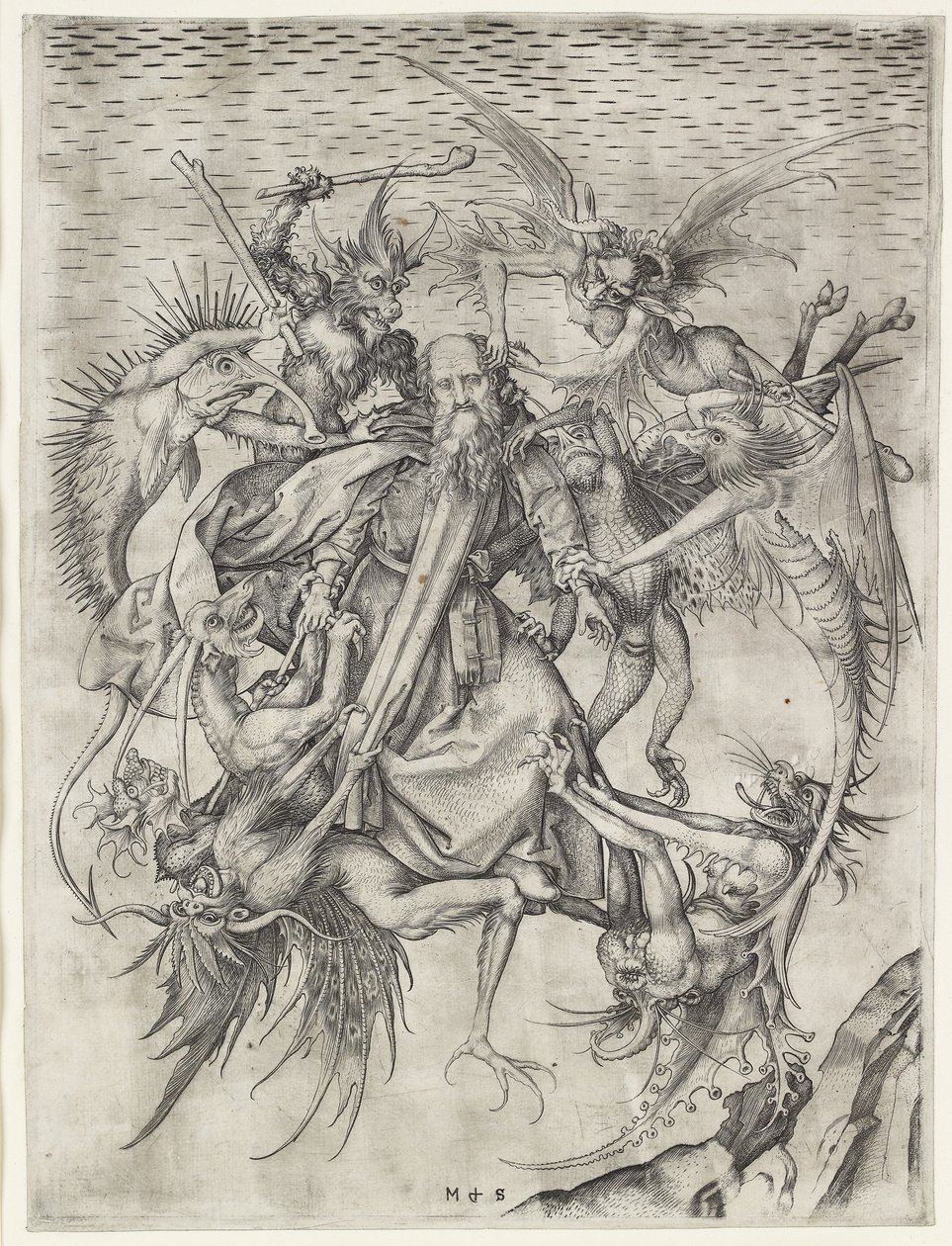 St Anthonys trængsler af Martin Schongauer