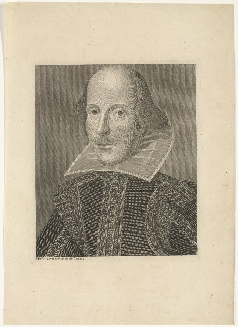 Portræt af William Shakespeare af Martin Droeshout (II)
