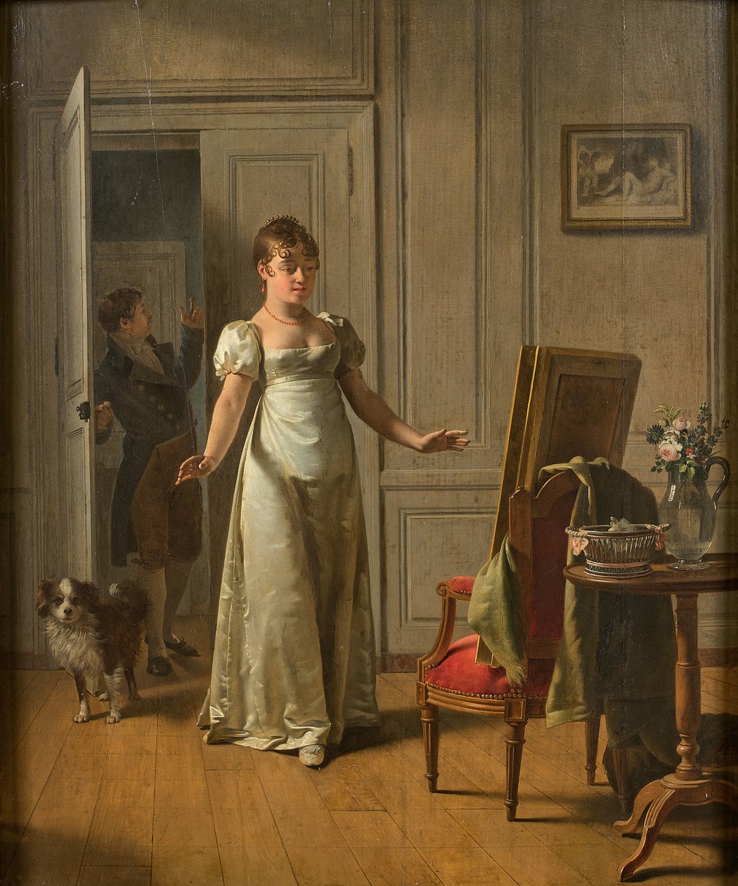 En overrasket kvinde, 1808. af Martin Drölling