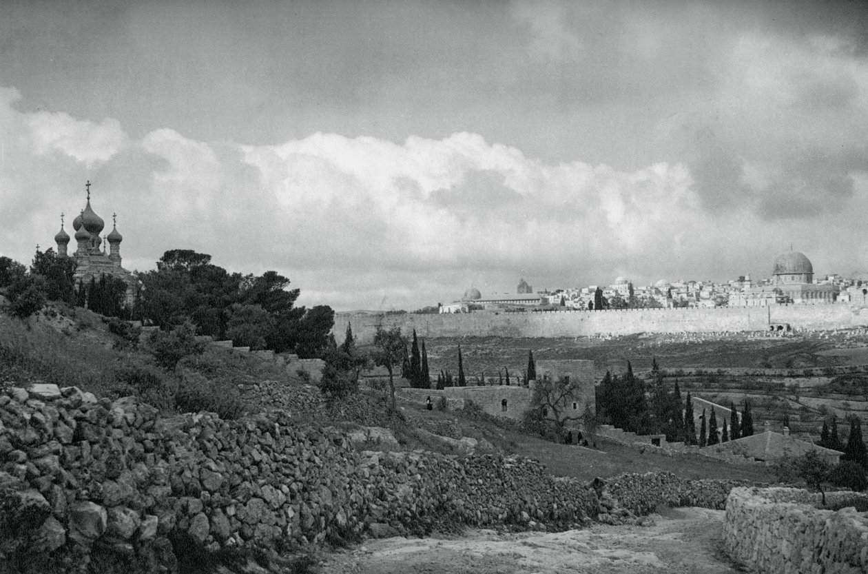Jerusalem og Getsemane Have, 1937 af Martin Hurlimann