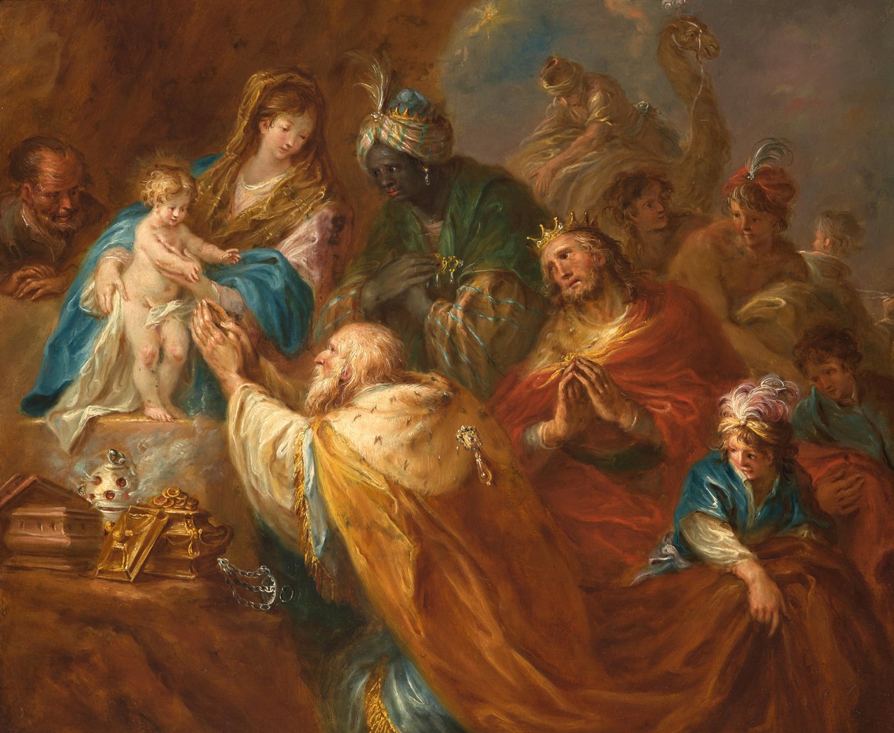 Tilbedelse af de tre vise mænd af Martin Johann Schmidt