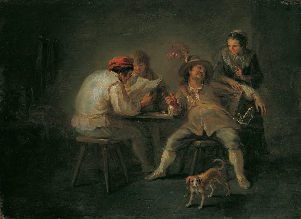 Wirtshausszene af Martin Johann Schmidt