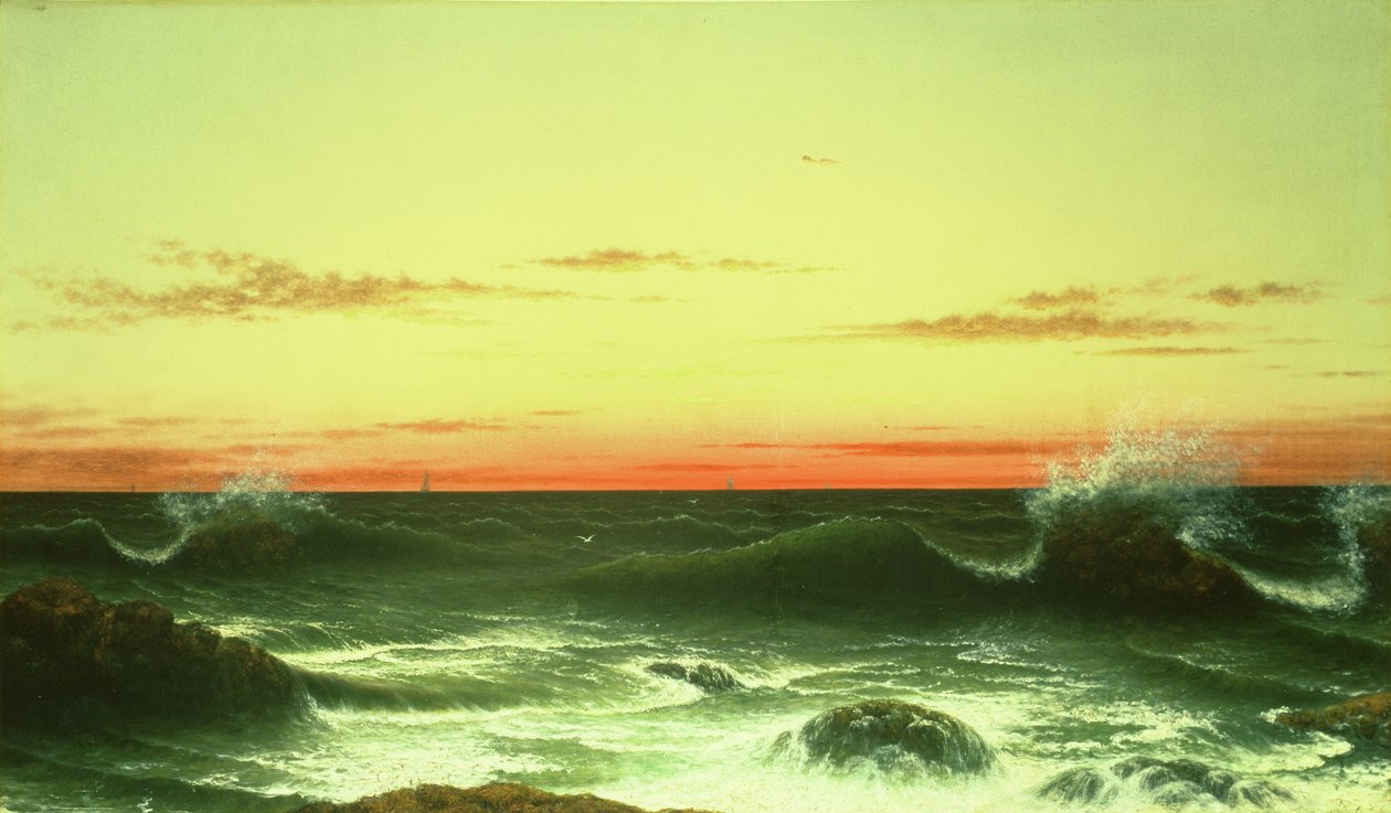 Havlandskab: Solnedgang, 1861 af Martin Johnson Heade