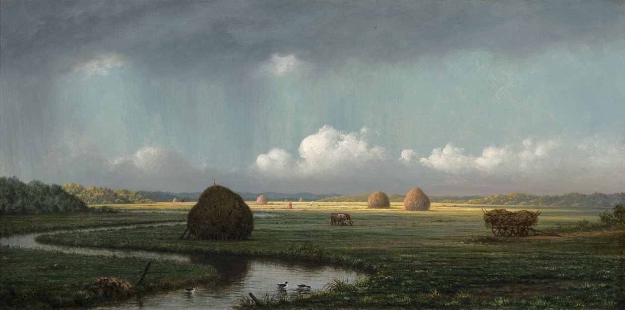 Sudden Shower, Newbury Marshes, 1865-75 af Martin Johnson Heade