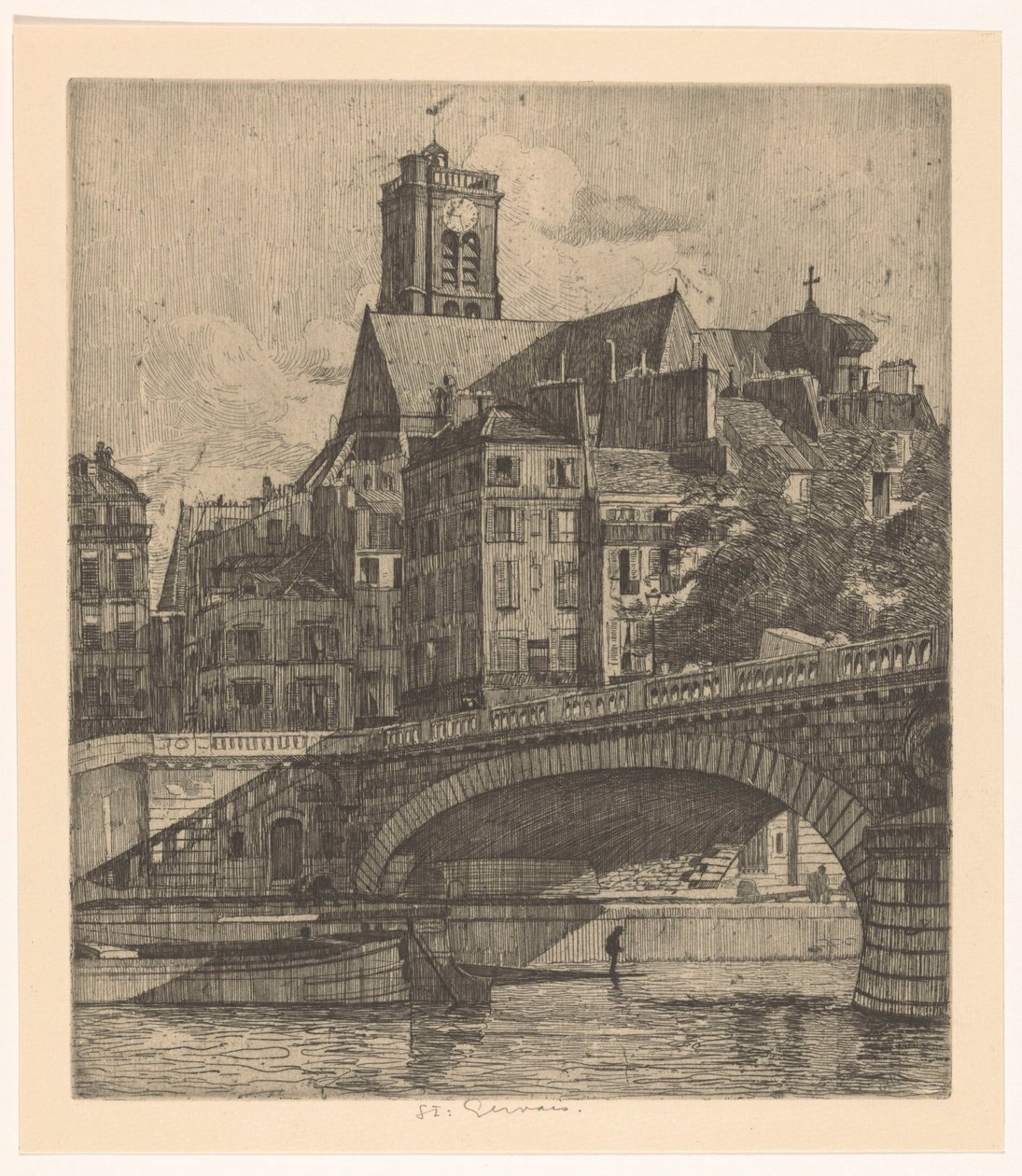 Udsigt til Saint-Gervais i Paris af Martin Monnickendam
