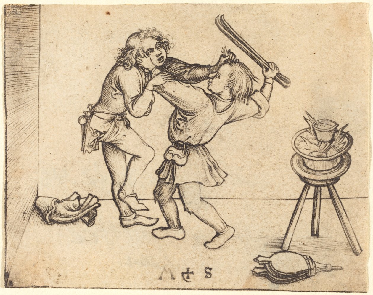 Lærlinge kæmper af Martin Schongauer