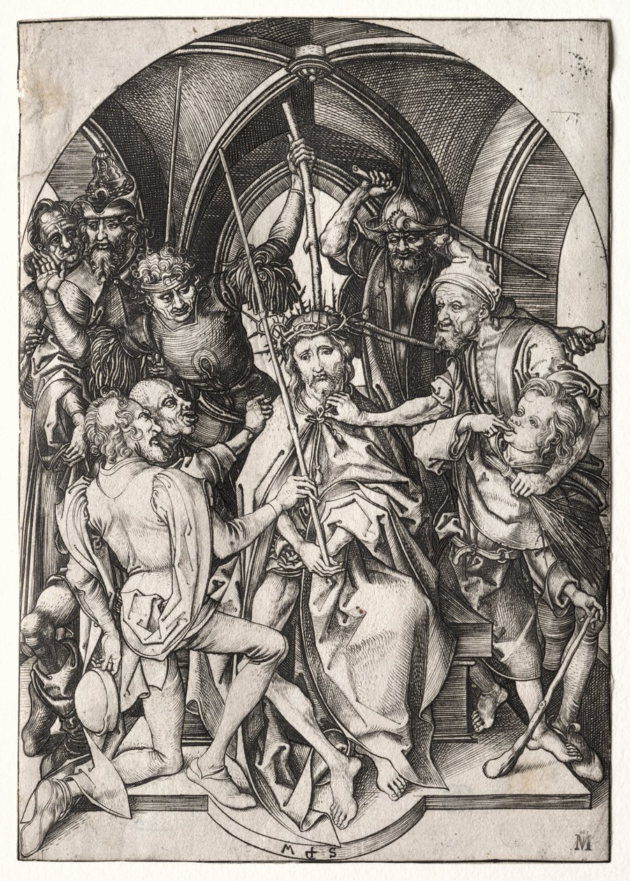 Kristus kronet med torne. af Martin Schongauer