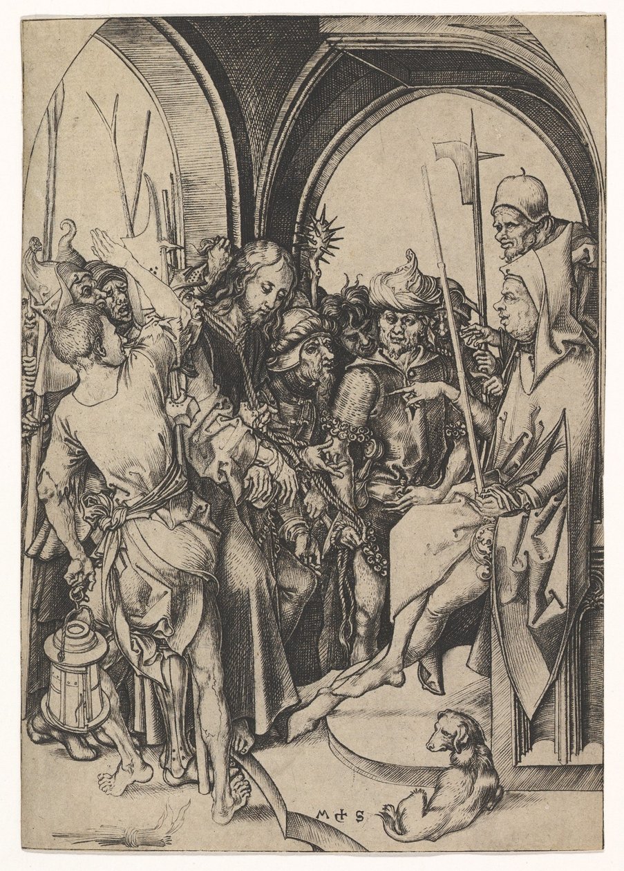 Kristus før Annas, ca. 1435-1491. af Martin Schongauer