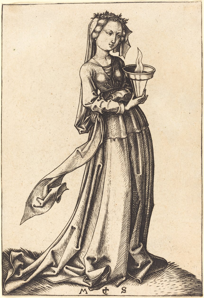 Fjerde Kloge Jomfru af Martin Schongauer